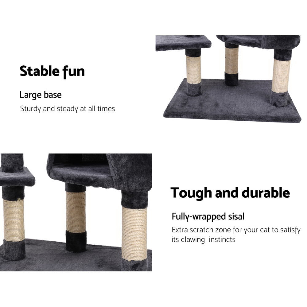 I.Pet Cat Tree 120cm Scratching Post - Dark Grey