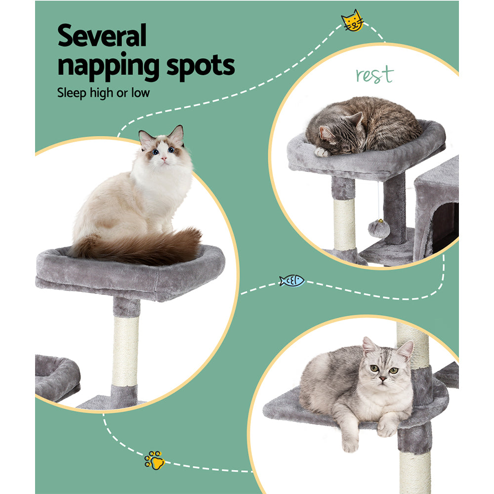 I.Pet Cassey Cat Tree 103cm Scratching Post - Grey
