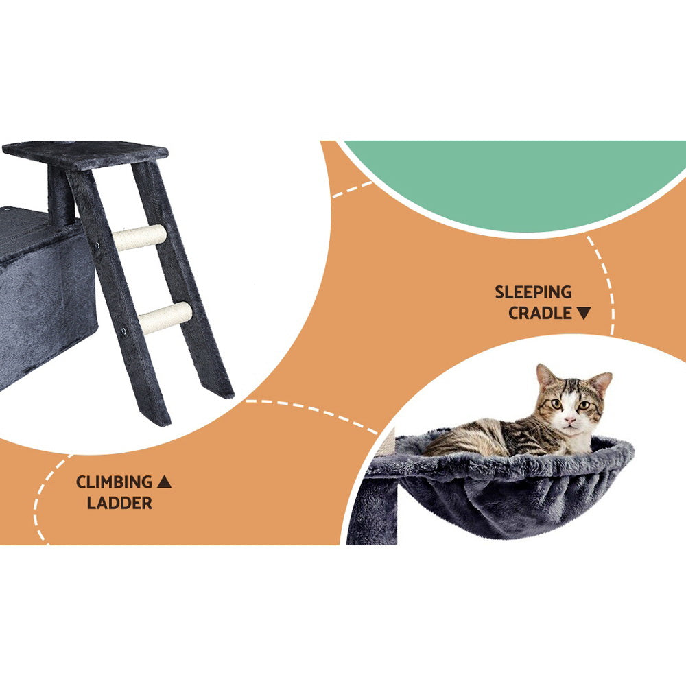 I.Pet Cat Tree Tower Scratching Post- Grey