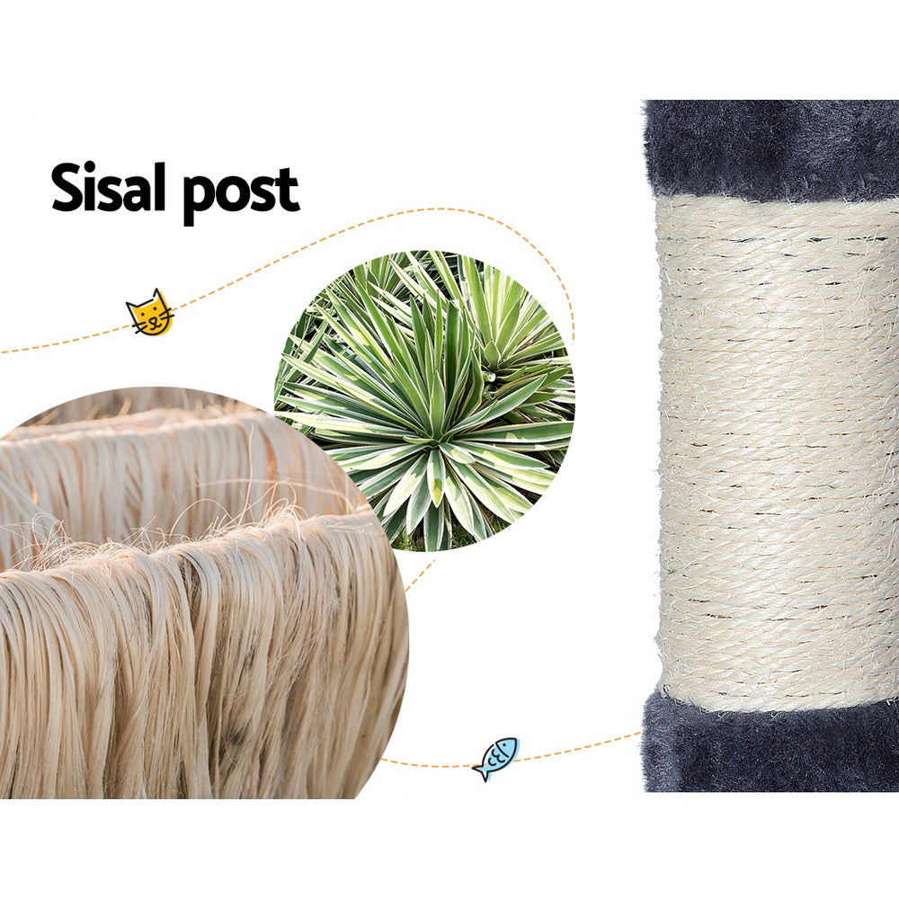 I.Pet Cat Tree Tower Scratching Post- Grey