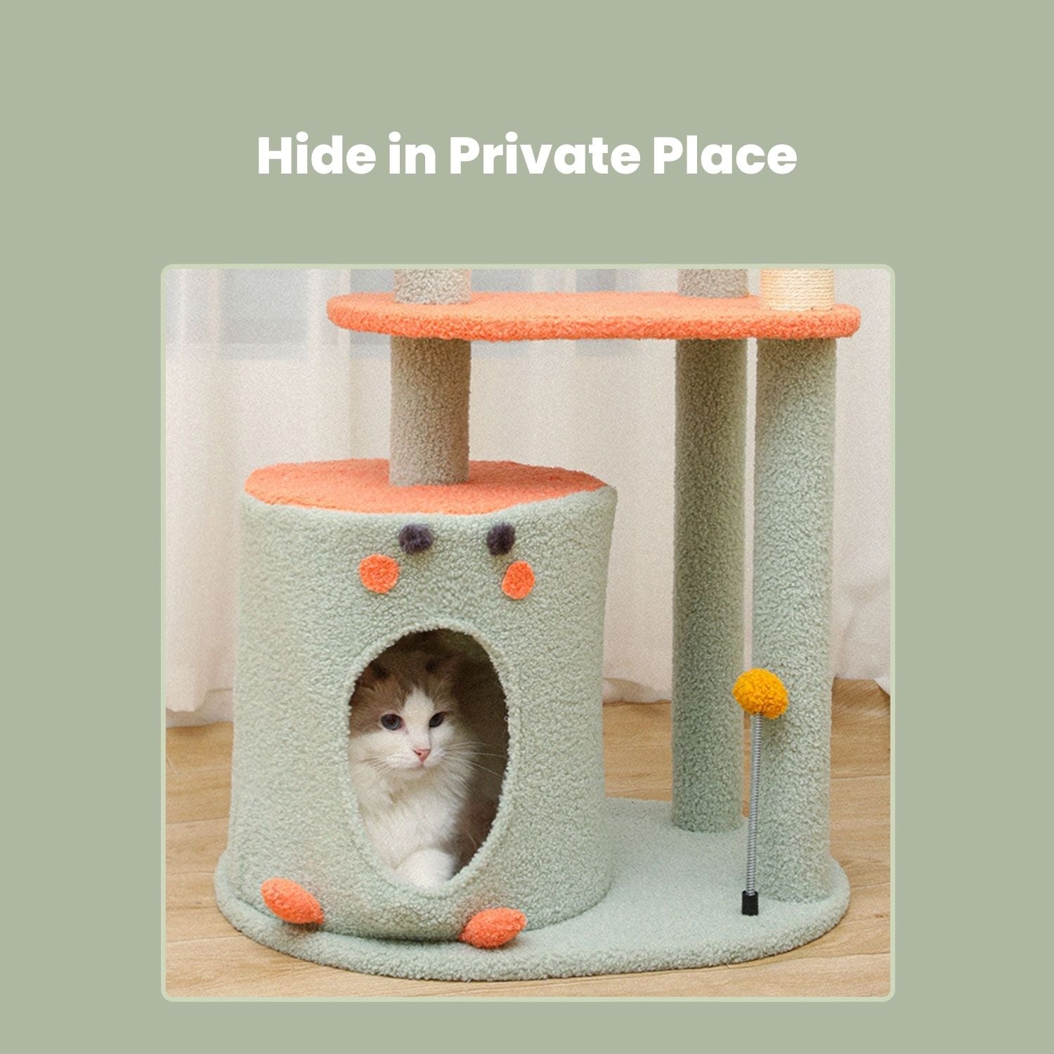 Floofi 143cm Dinosaur Cat Condo Cat Tree – Green