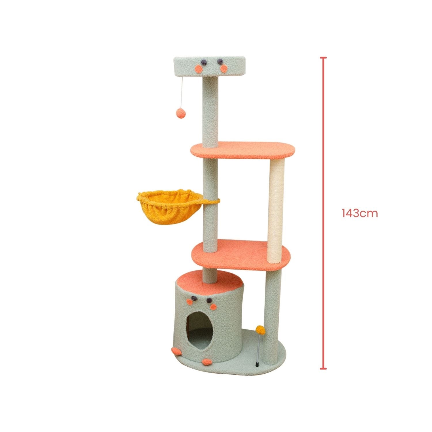 Floofi 143cm Dinosaur Cat Condo Cat Tree – Green