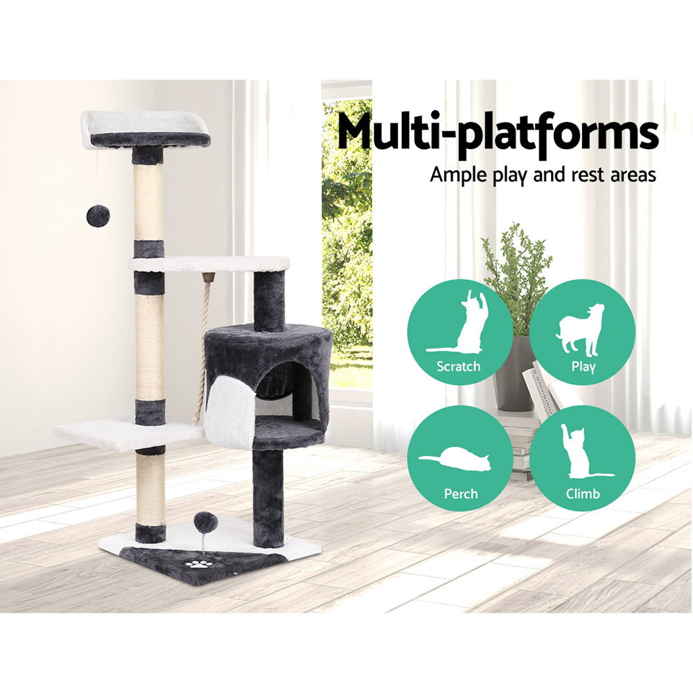 I.Pet Cat Tree 112cm Scratching Post - Dark Grey