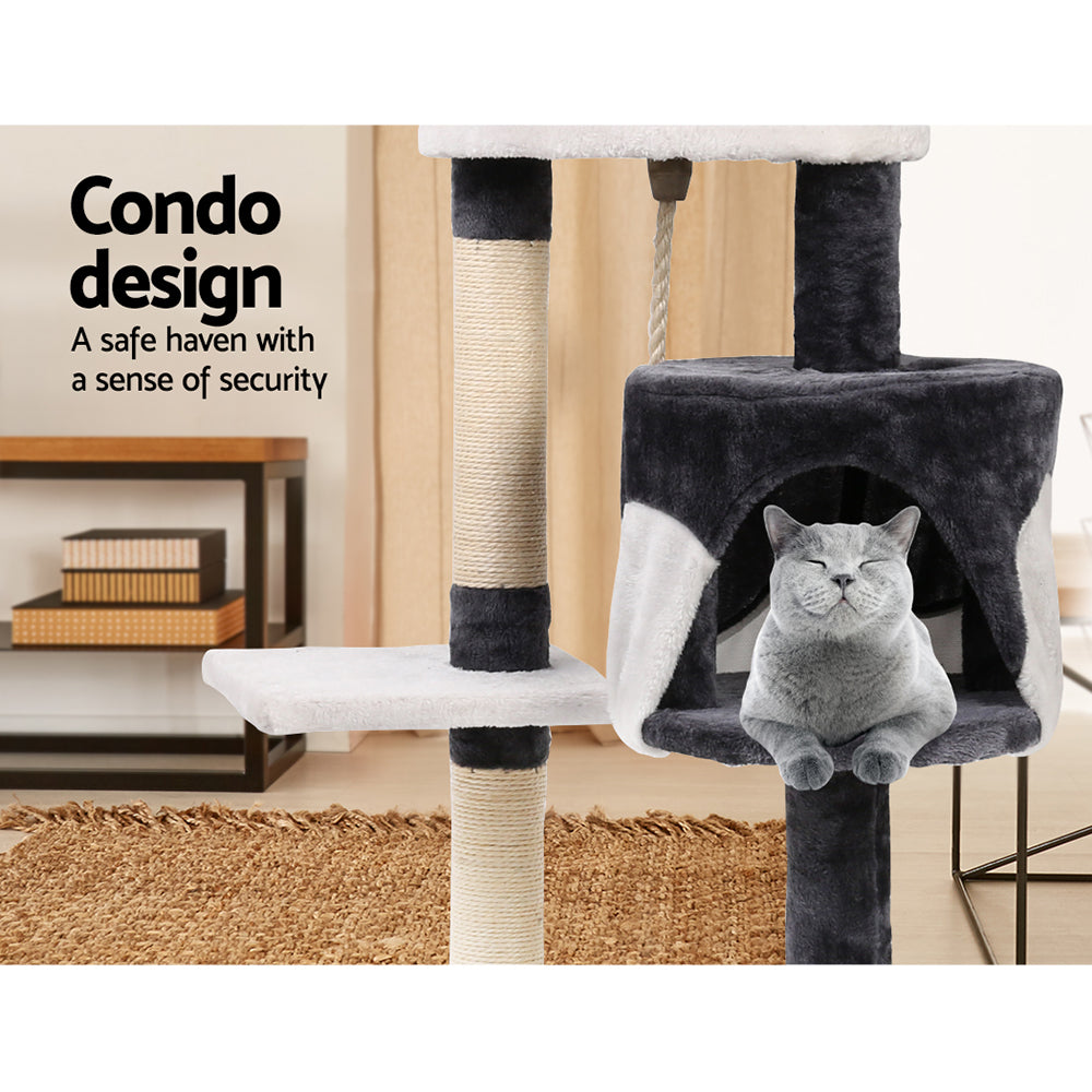 I.Pet Cat Tree 112cm Scratching Post - Dark Grey