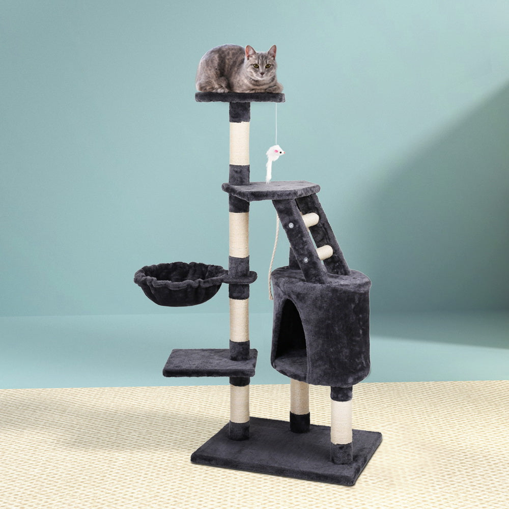 I.Pet Cat Tree 120cm Scratching Post - Dark Grey