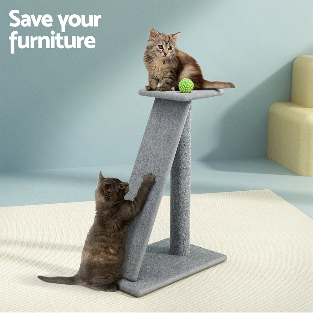 I.Pet Cat Tree 82cm Scratching Post Tower- Grey