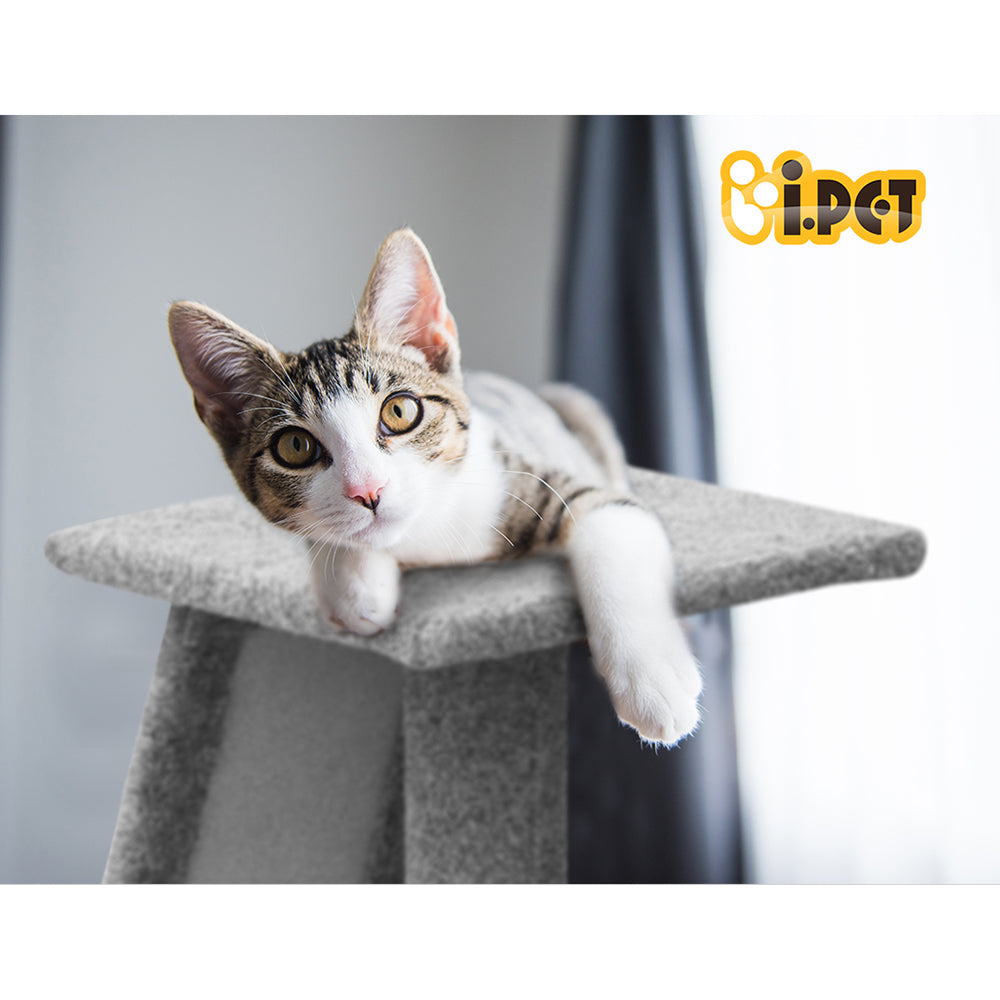 I.Pet Cat Tree 82cm Scratching Post Tower- Grey