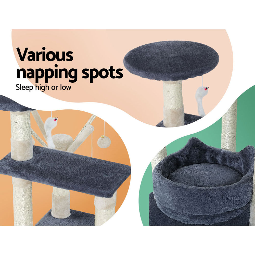 I.Pet Myra Cat Tree 110cm Scratching Post - Dark Grey