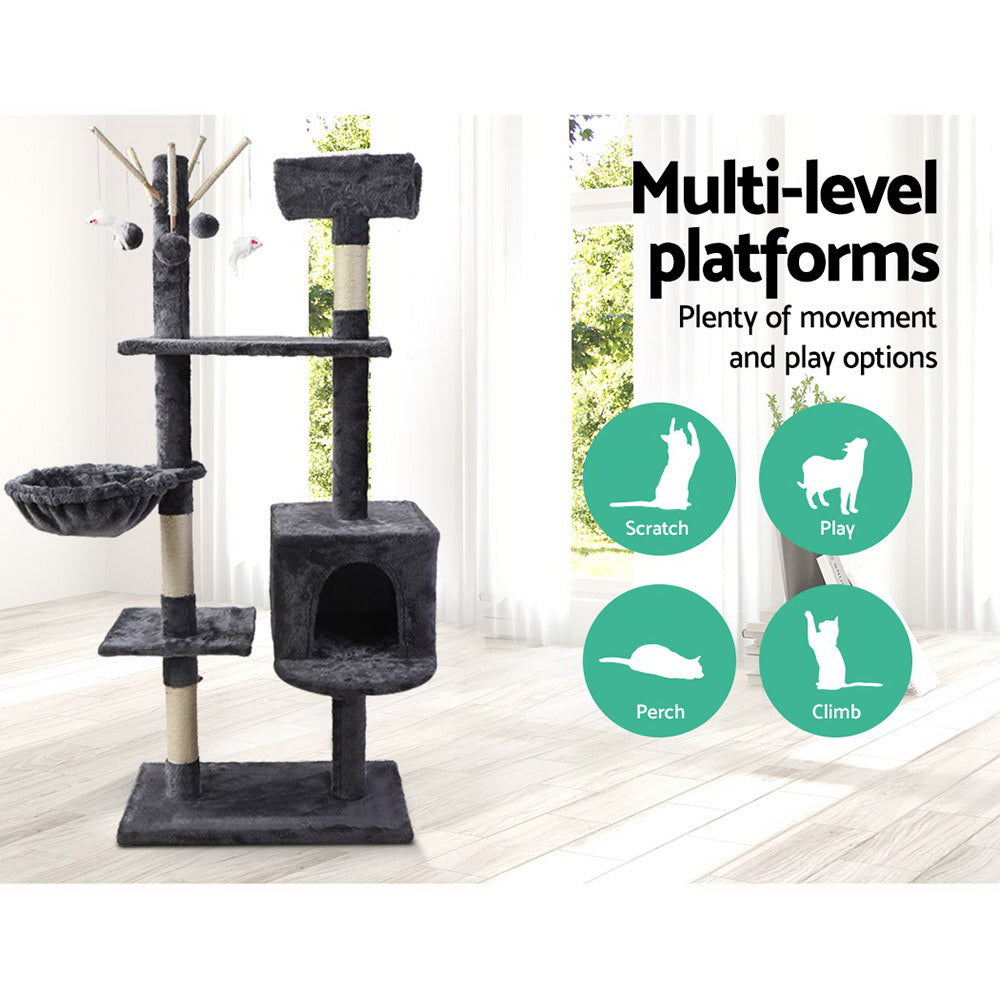 I.Pet Cat Tree 140cm Tower - Grey