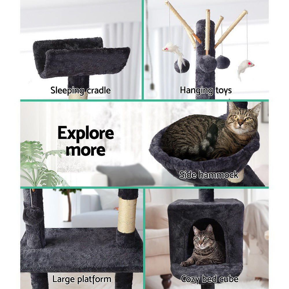 I.Pet Cat Tree 140cm Tower - Grey