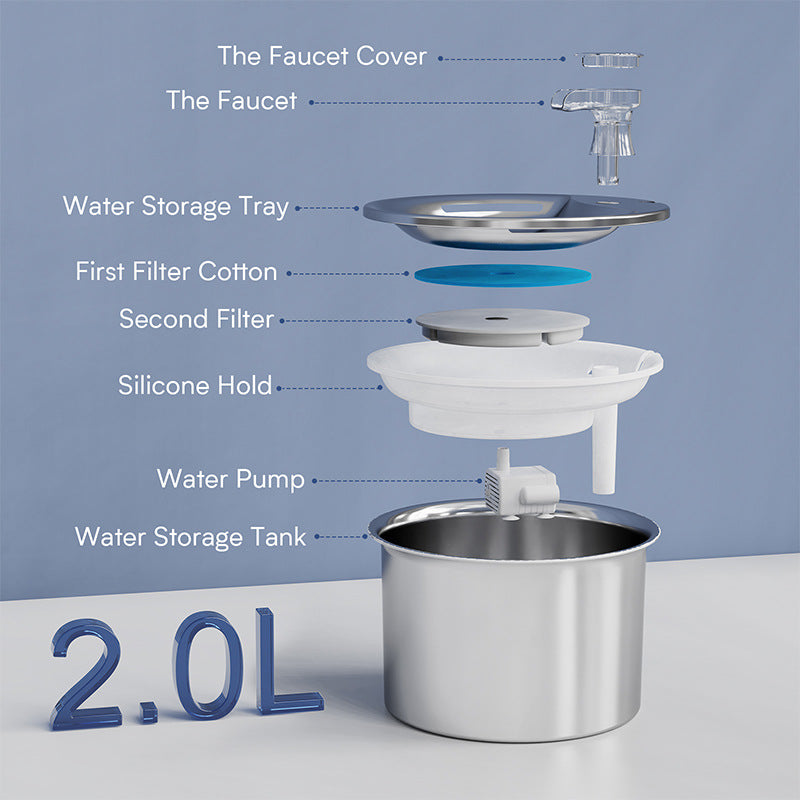 Stainless Steel Pet Water Fountain