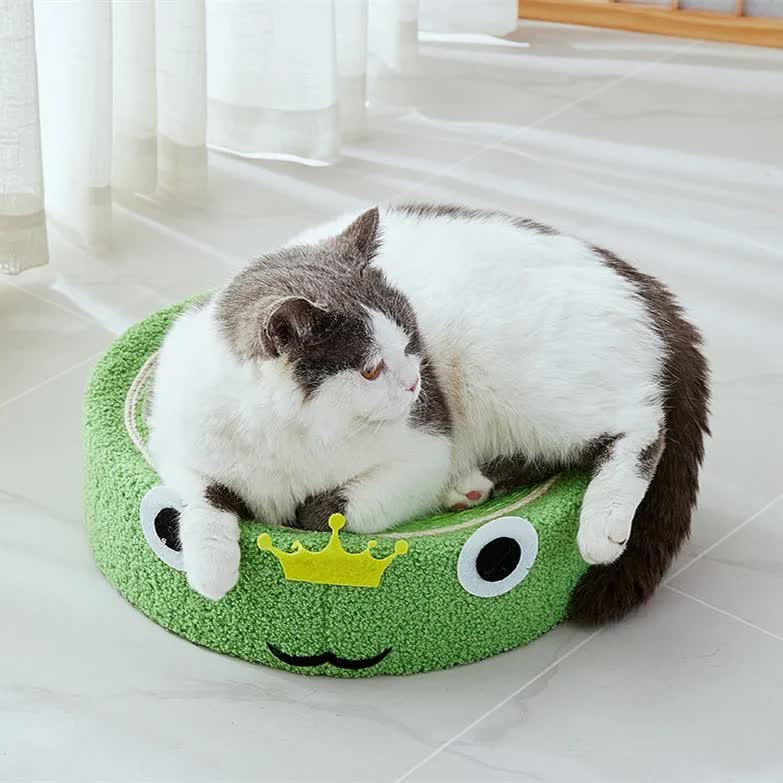 Green Frog Cat Scratcher Bed